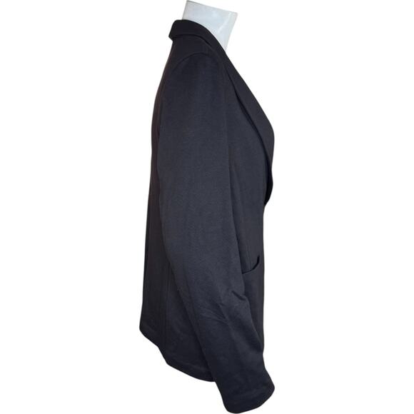 Susan Graver Weekend Washed French Terry Blazer Black Large Business Career NWOT - Picture 6 of 14